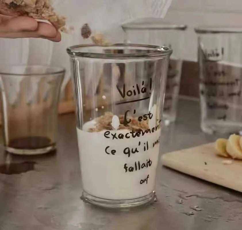 

Milk Cup Vasos Coffee Mug Glass Cups With Letters Vaso Kружка для чая Verre Drinkware Tazas бокалы для Bина Cocktail Vasi Tazas