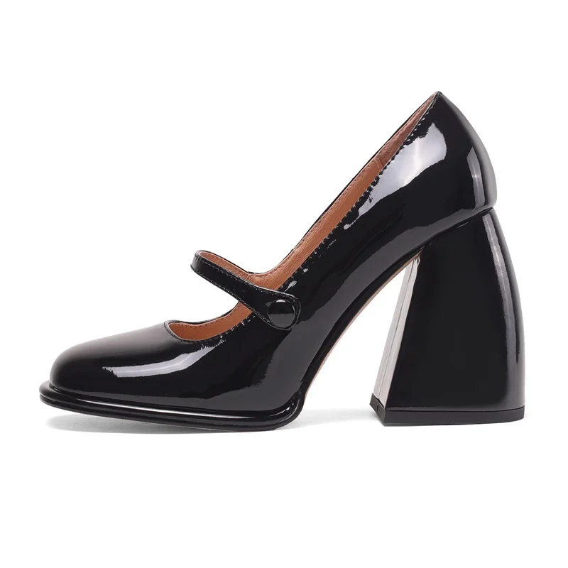 women party dress OL shoes spring summer shoes classic Mary Janes brand shoes patent leather pumps woman thick high heels pumps