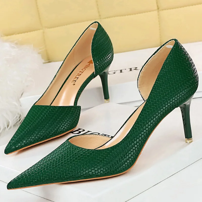 

Женские туфли-лодочки, свадебные туфли на высоком каблуке для невесты, брендовые Роскошные вечерние туфли с острым носком, повседневные туф...