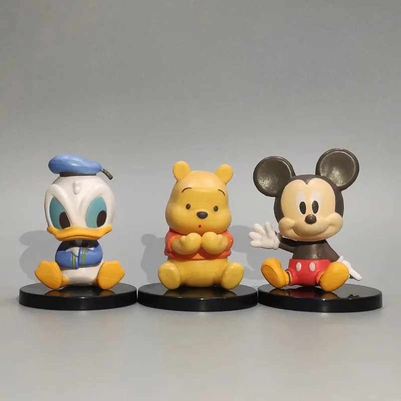5.5cm 3pcs/Lot Disney Donald Duck Mickey Mouse Pooh Bear PVC Action Figures Toys Decoration Cake Dolls For Kids Gifts - купить по