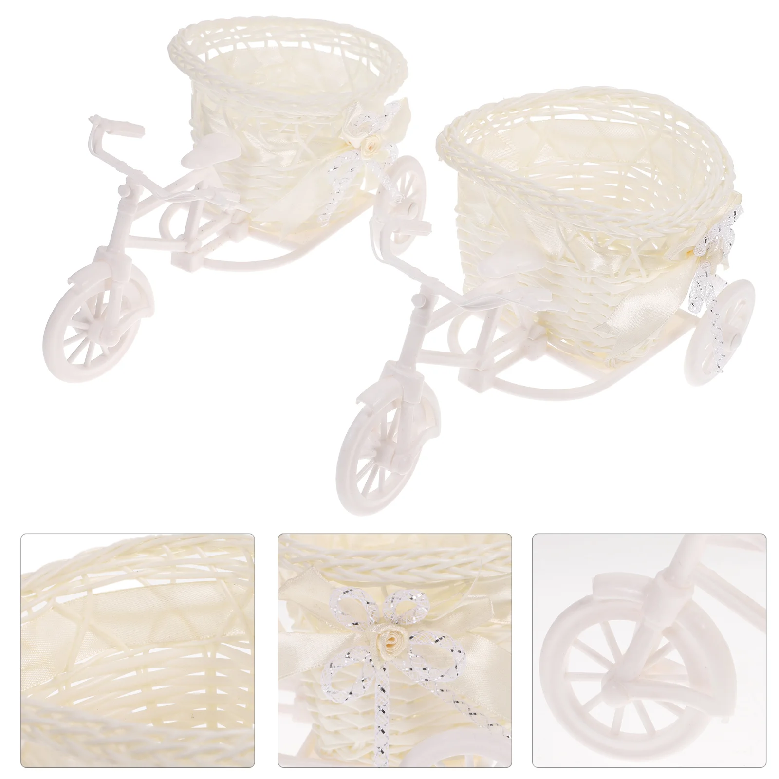

Mini Ornament Basket Simulation Adornment Tricycle Flower Adornments Creative Bike Home