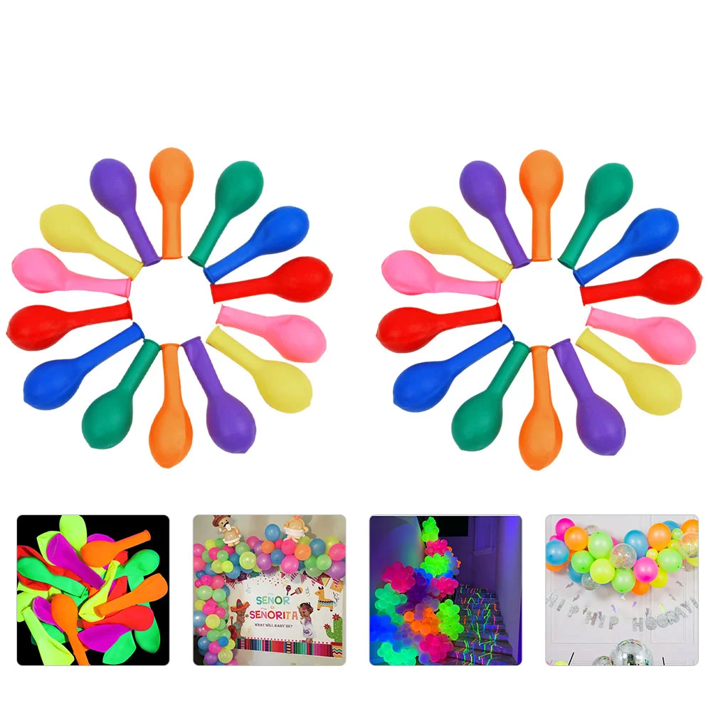 

50 Pcs House Party Decor Supplies Safe Balloons Supple Latex Wedding Decorations Ceremony Decorative Night Light Neon Christmas