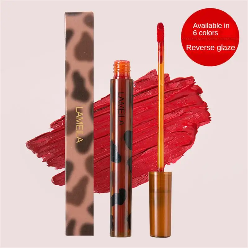 

Soft Mist Lip Gloss Leopard Lip Gloss 6 Colors Waterproof Lasting Colored Moisture Liquid Lipstick Velvet Matte Lipstick
