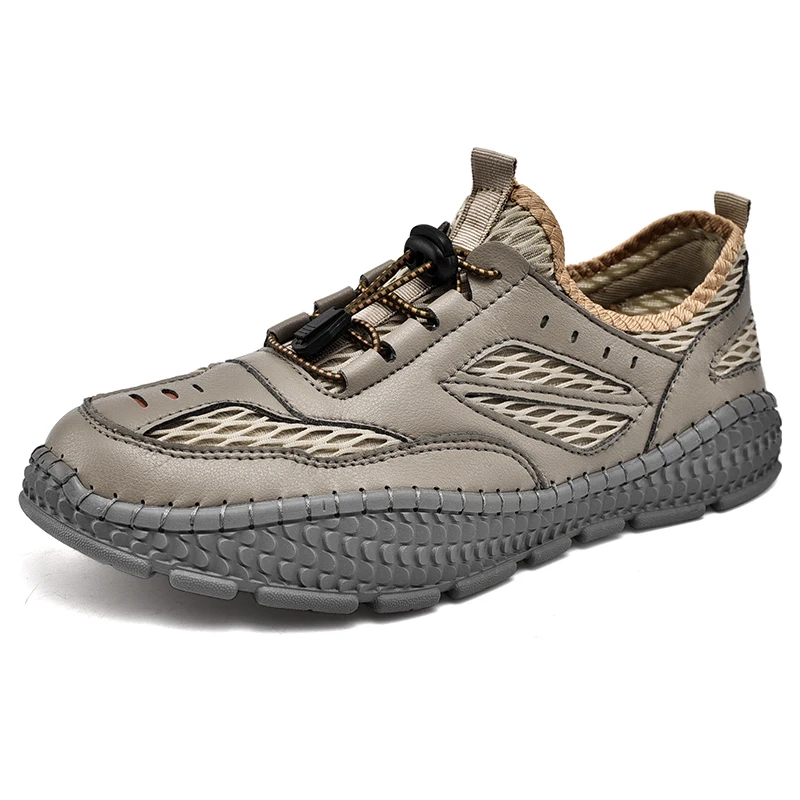 

Trend Pure Hand-Stitched Mesh Breathable And Comfortable Men's Shoes Solid Color Classic Sports Casual Shoes Plus Size 38-48