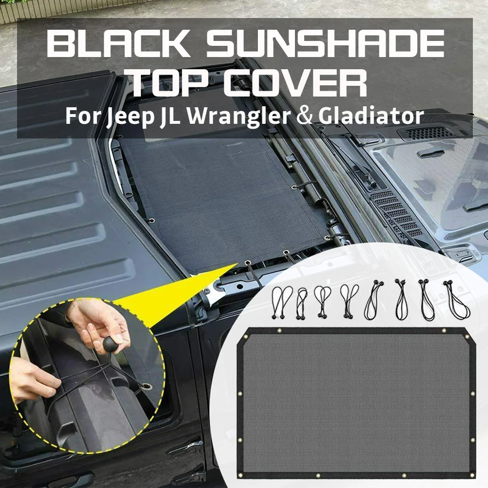

Car Sun Shade Styling Accessories Auto Sunshade Mesh Top Cover Roof UV Sun Protection For Jeep JL Wrangler & Gladiator