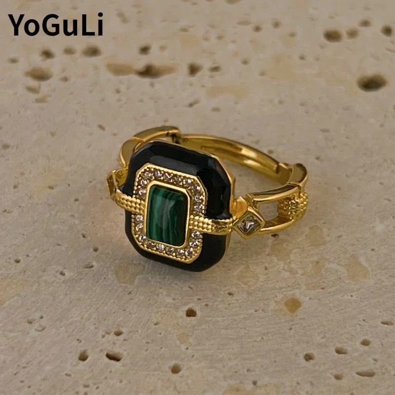 Винтажные металлические кольца с камнем для женщин | AliExpress