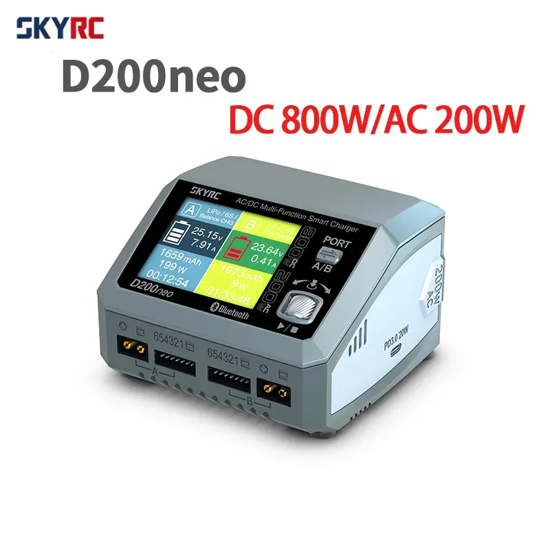 

SKYRC D200neo Dual Channel Charger SK-100196 800w Lipo Battery Balance Charger AC/DC Multi-Function Smart Charger