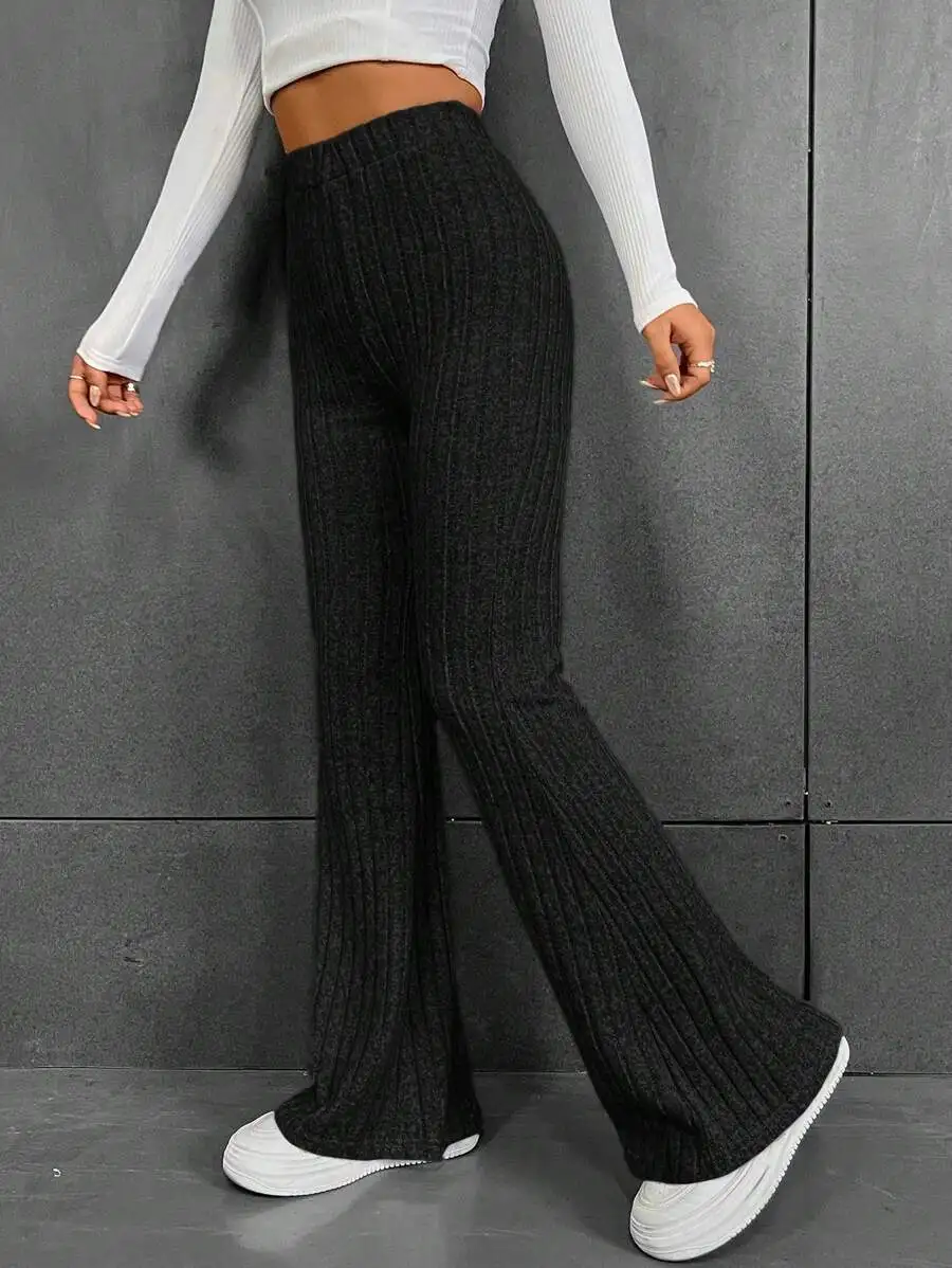 2024 Модные женские повседневные однотонные штаны для йоги с высокой талией