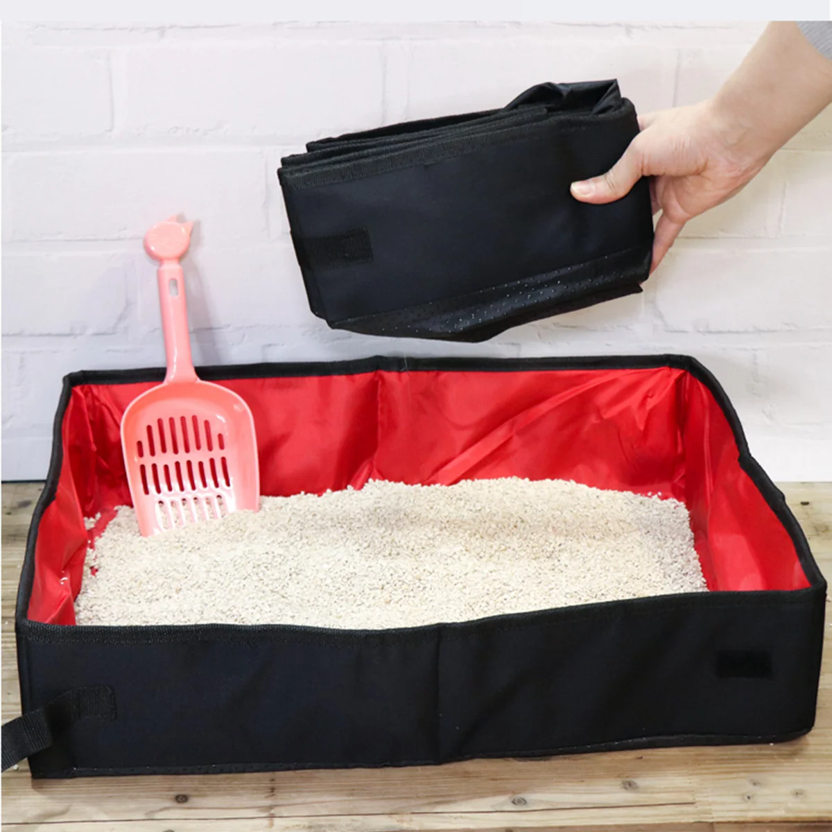 

Cat Litter Box Portable Travel Bowl Toilet Pan Tray Cloth Feeding Feeer Casecollapsible Foldable Waterproof Trip Kitten Basin