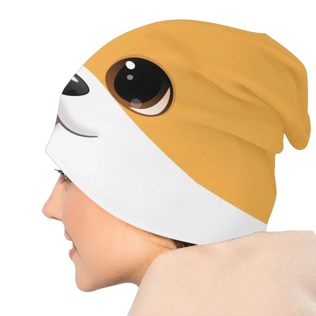 Симпатичные шапочки Corgi Skullies на заказ, унисекс, зимняя теплая вязаная шапка в стиле хип-хоп для взрослых, шапки с капюшоном для собак Pembroke Welsh Corgi (art.: 3920ca231af68) - 3920ca231af68