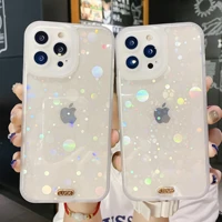 glitter colorful phone case for iphone 13 12 11 pro max xr xs 7 8 plus se 2020 clear shockproof cover camera lens protect shell