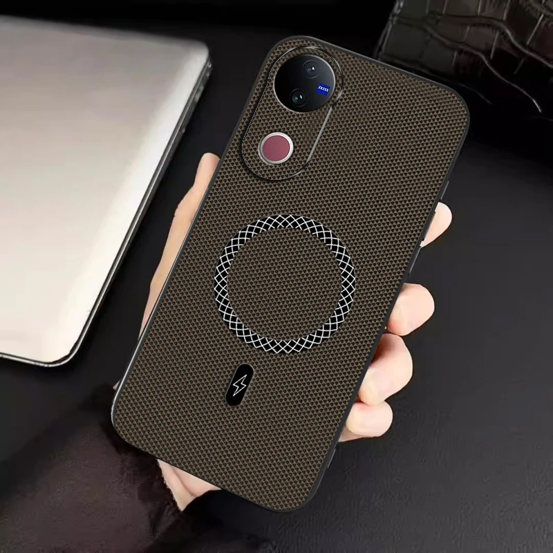 Фото Чехол Biruiqu VIVO V50: Новый ультратонкий магнитный кожаный противоударный защитный чехол для телефона №1