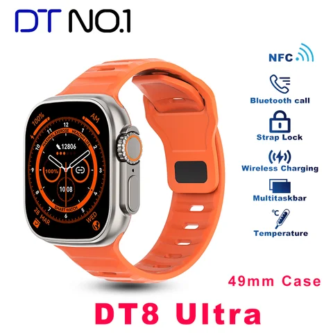 Смарт-часы DT8 Ultra, 49 мм, Bluetooth, звонки, ремешок, блокировка серии 8, чехол, экран 2,0 дюйма HD, DTNO.1, спортивные водонепроницаемые Смарт-часы