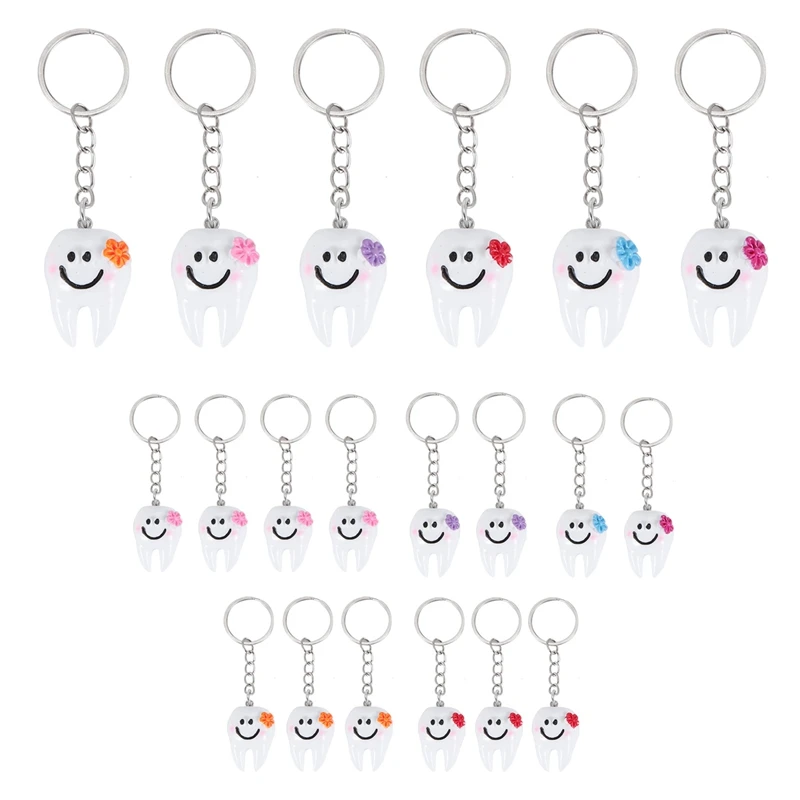 

20 Pcs Keychain Key Ring Hang Tooth Shape Cute Gift