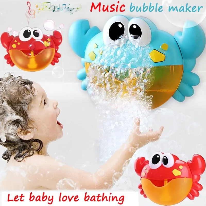 

Lovely Electric Musical Bubble Crab Baby Bath Shower Toys Dreamlike Foam Making Machine for Toddlers(Built-in 12 Songs)