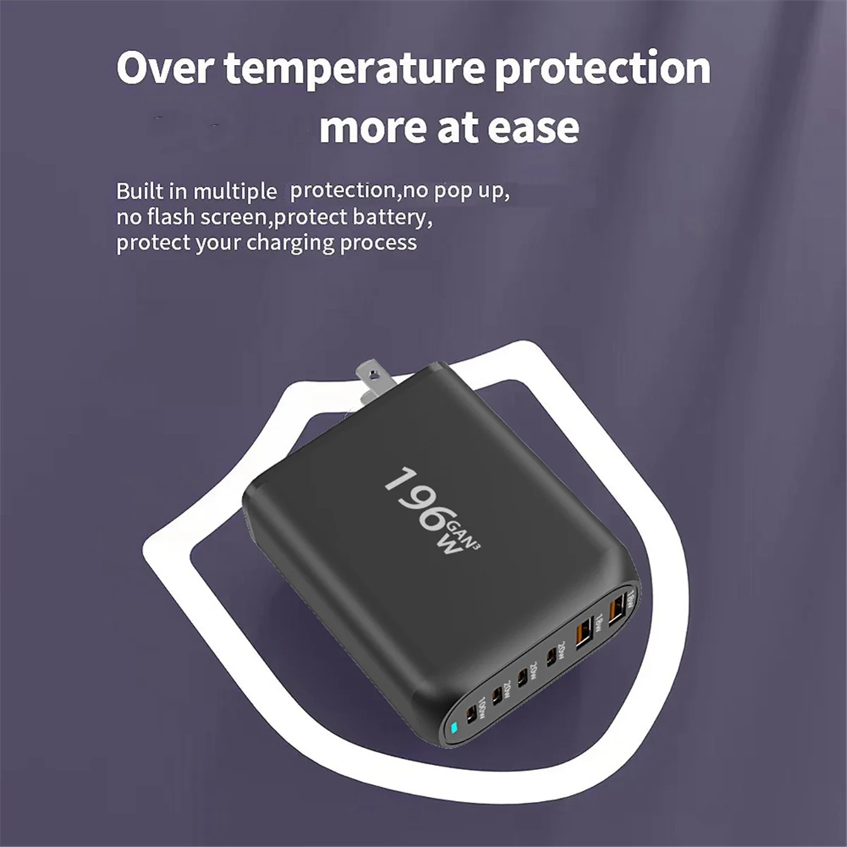 Зарядное устройство GaN USB C 196 Вт адаптер питания для быстрой зарядки 100 6 портов