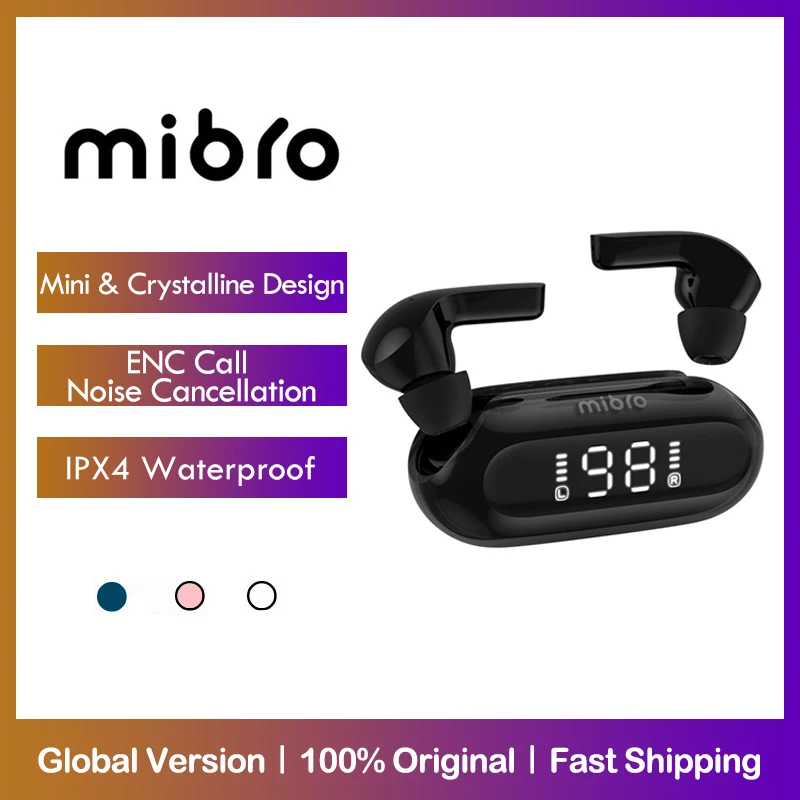 

Mibro Earbuds 3 Bluetooth V5.3 Earphones ENC Call Noise Reduction 40 Hours Long battery Life TWS Wireless Headphone IPX4 Headset