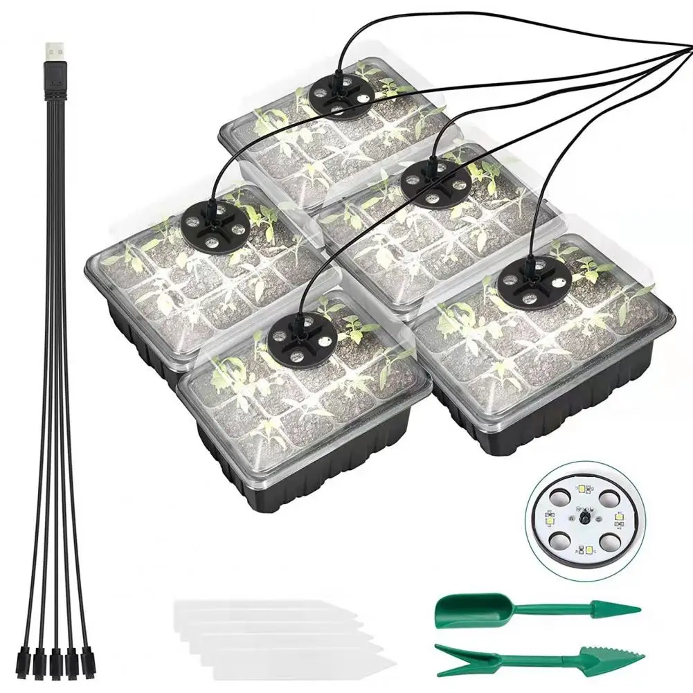 

1 Set Practical Individual Grid Plant Tray Efficient Stackable Plastic Plant Grow Tray for Home Nursery Pots