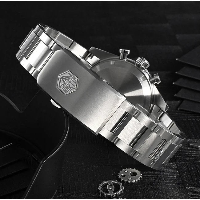 Часы-хронограф San Martin Мужские механические водонепроницаемые 100 м