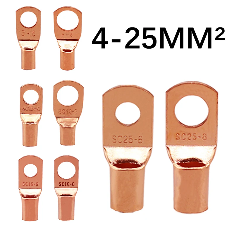 10/25/50/100 шт., медные зажимные кольца для проводов