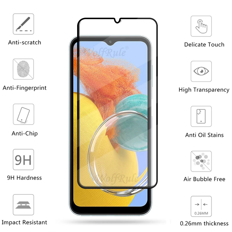 2-in-1 For Samsung M14 Glass For Samsung Galaxy M14 M04 M13 M22 M33 M53 M23 Glass Full Screen Protector Samsung M14 Lens Glass