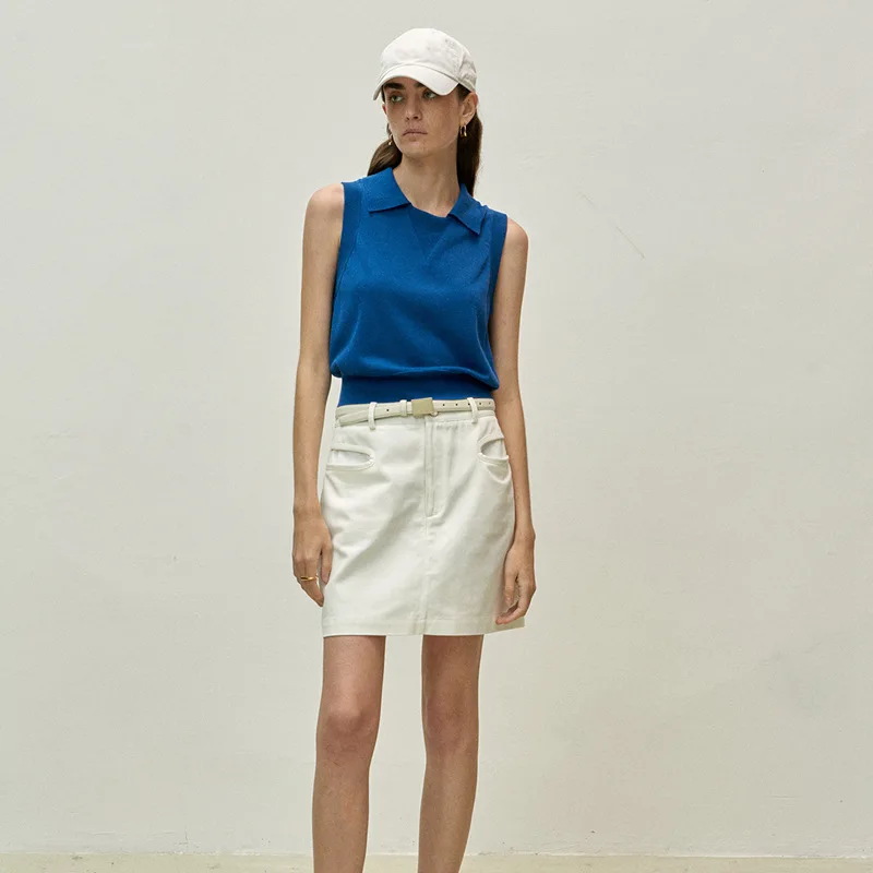 

Женская джинсовая юбка в полоску, с высокой талией, весна-лето 2023