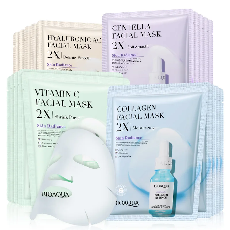 

BIOAQUA 20pcs Centella Collagen Face Mask skincare Moisturizing Anti-aging Face Sheet Mask Anti-wrinkle Facial Masks Skin Care