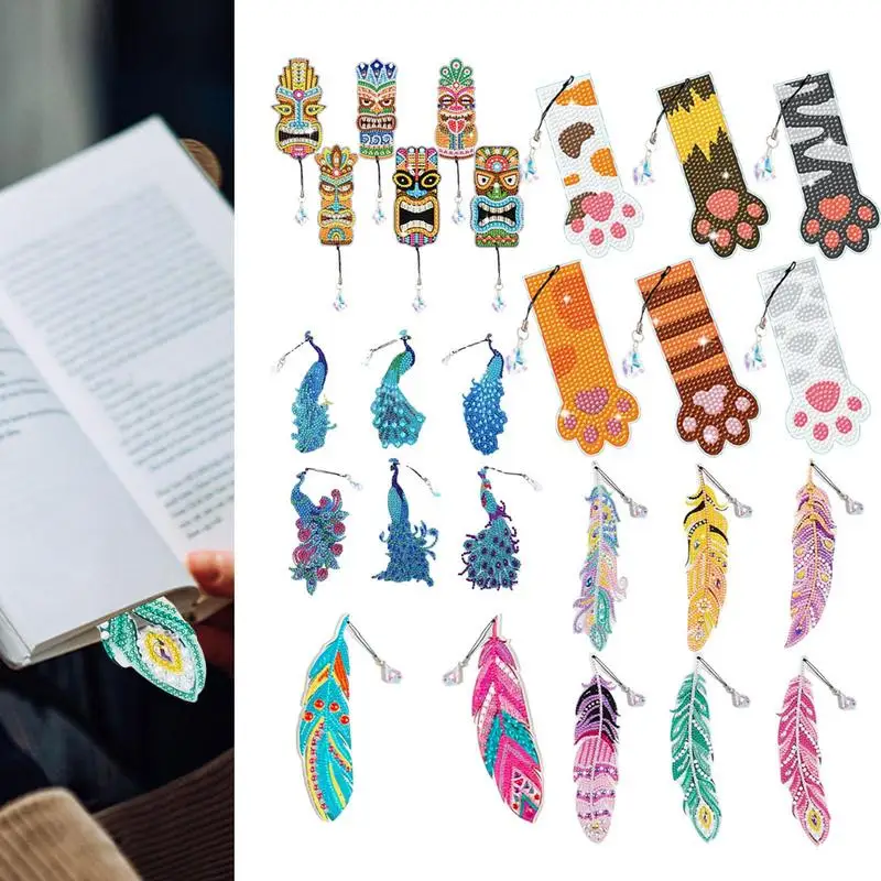 6 шт., декоративные закладки для творчества, в виде перьев