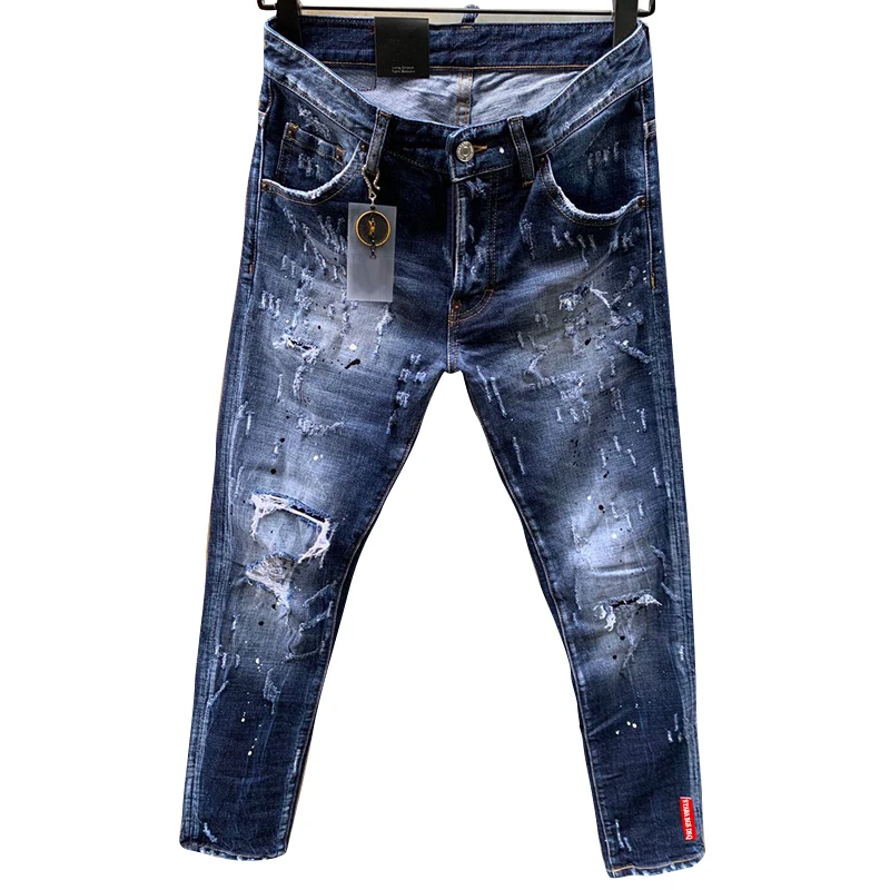 The new 2023 starbags DSQ joker holes tide tide brand men jeans feet of cultivate one's morality pants