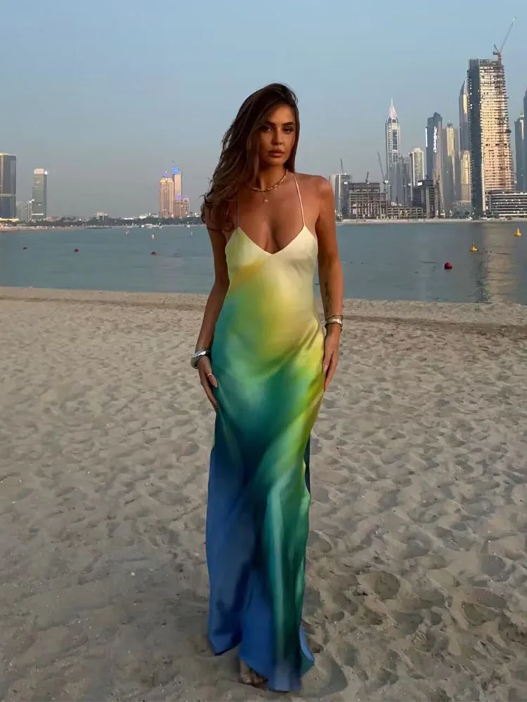 

Платье женское Плиссированное средней длины, без рукавов, с открытой спиной