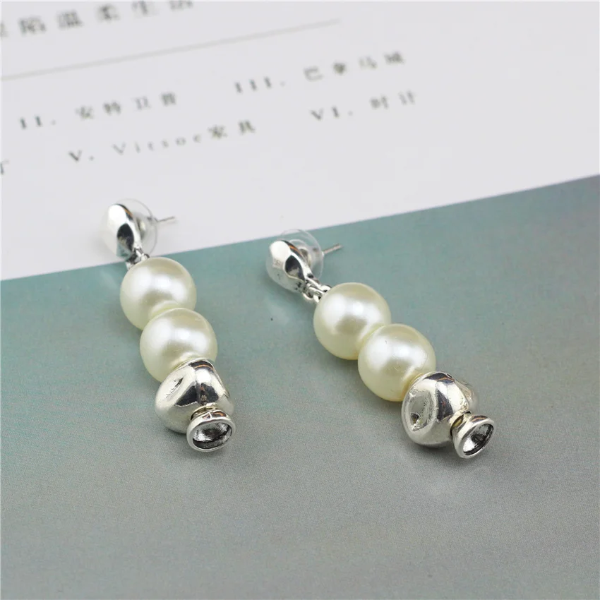 

Anslow Wholesale New Bijoux Imitational Pearls Metal Women Earrings Making Supplier Jewelry Charms Christmas Gift LOW0001E