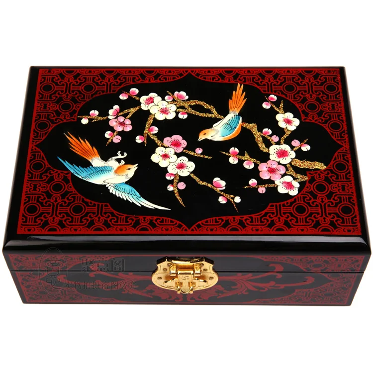 

Lacquerware Jewelry Box Chinese Style Jewelry Box Chinese Characteristic Gift Wooden Cosmetic Case Jewelry Box Wedding Gifts