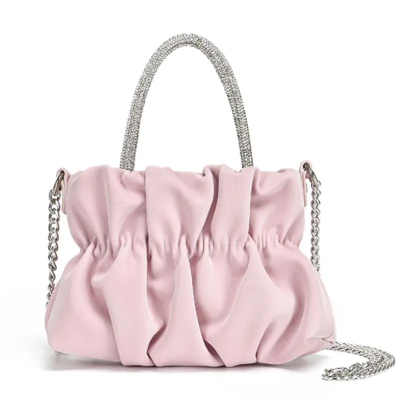 

Роскошная сумка со стразами, модная плиссированная сумка на плечо, новинка 2023, летняя повседневная сумка через плечо, кошелек