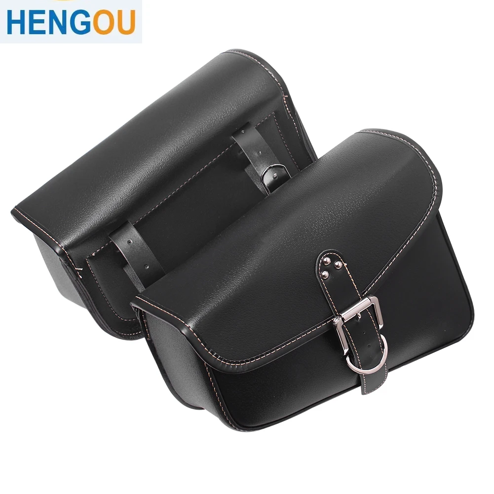 

Universal Motorbike Saddlebags Waterproof PU Leather Swingarm Bag Saddle Bags Side Tool Bags Storage For Harley Sportster 883 XL