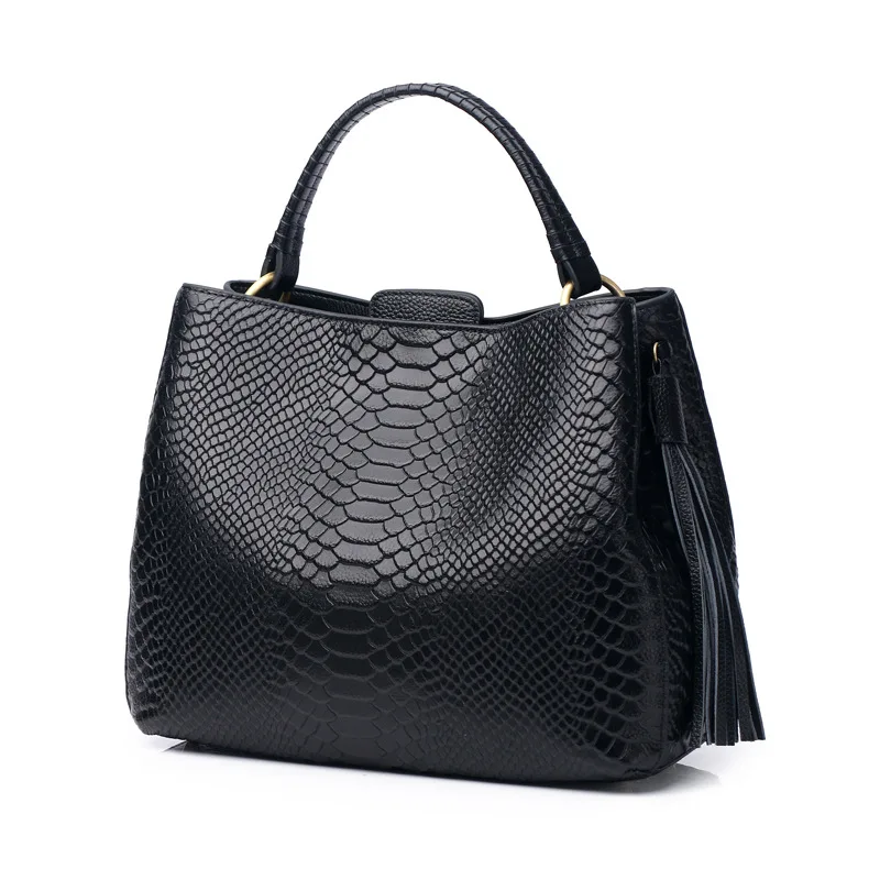 Retro Tote Bags for Women Luxury Designer Handbags Cowhide Shoulder Crossbody Bag Ladies Fashion Crocodile Pattern Real Leather