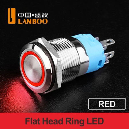 

Кнопочный выключатель LANBOO 16A2 экономичный, металлический, прямые поставки с завода, 1НО1НЗ/с LED, с фиксацией или без фиксации/выбор по желанию)