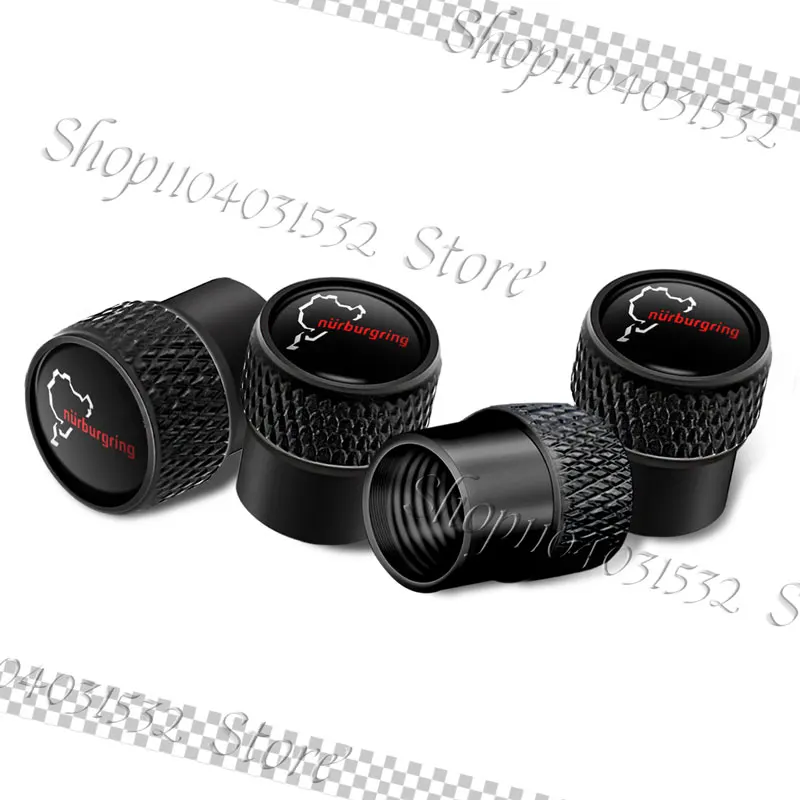 

4 шт., универсальный металлический сплав, мотор Nurburgring, спортивный гоночный дорожный логотип, эмблема, автомобильное колесо, клапан для шин, воздушный чехол, аксессуары