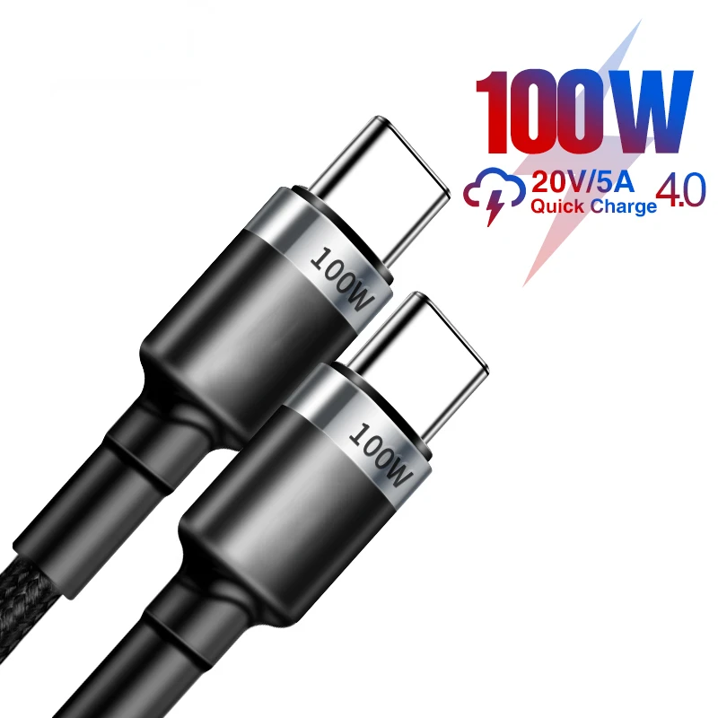 

Free Shipping For Samsung Macbook Pro USB C Cable 100W USB C To Type C Cable QC 3.0 Quick Charge 4.0 Data Cable Fast Charging