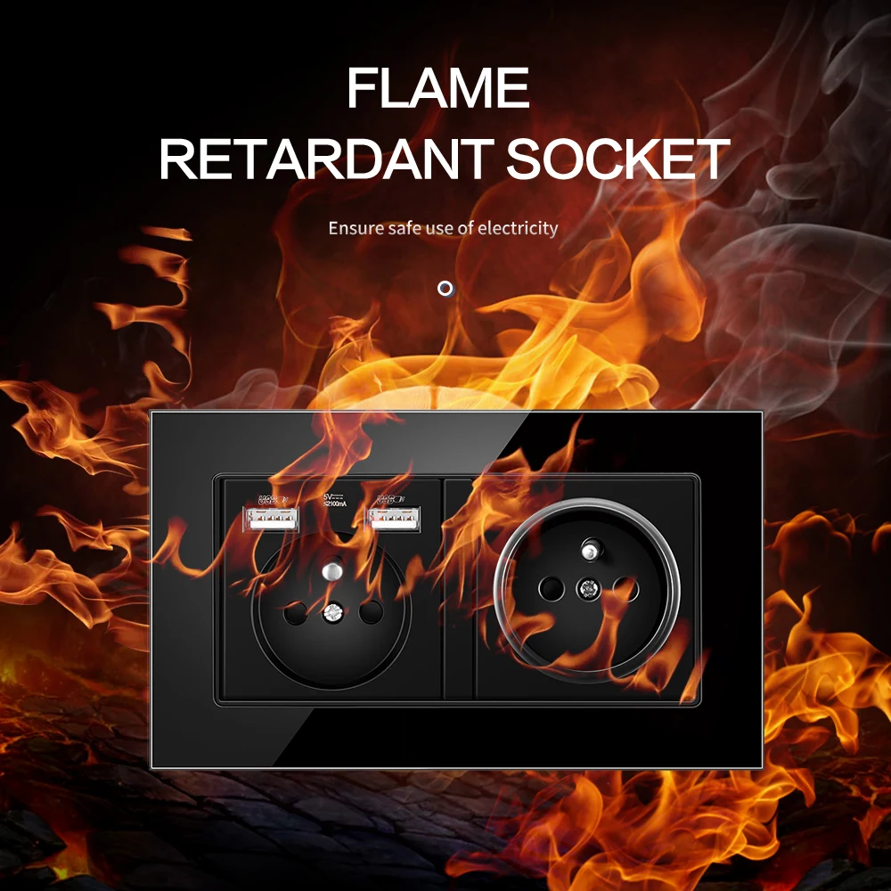 Электрическая розетка BONDA французская стандартная из хрустального стекла 146 мм *