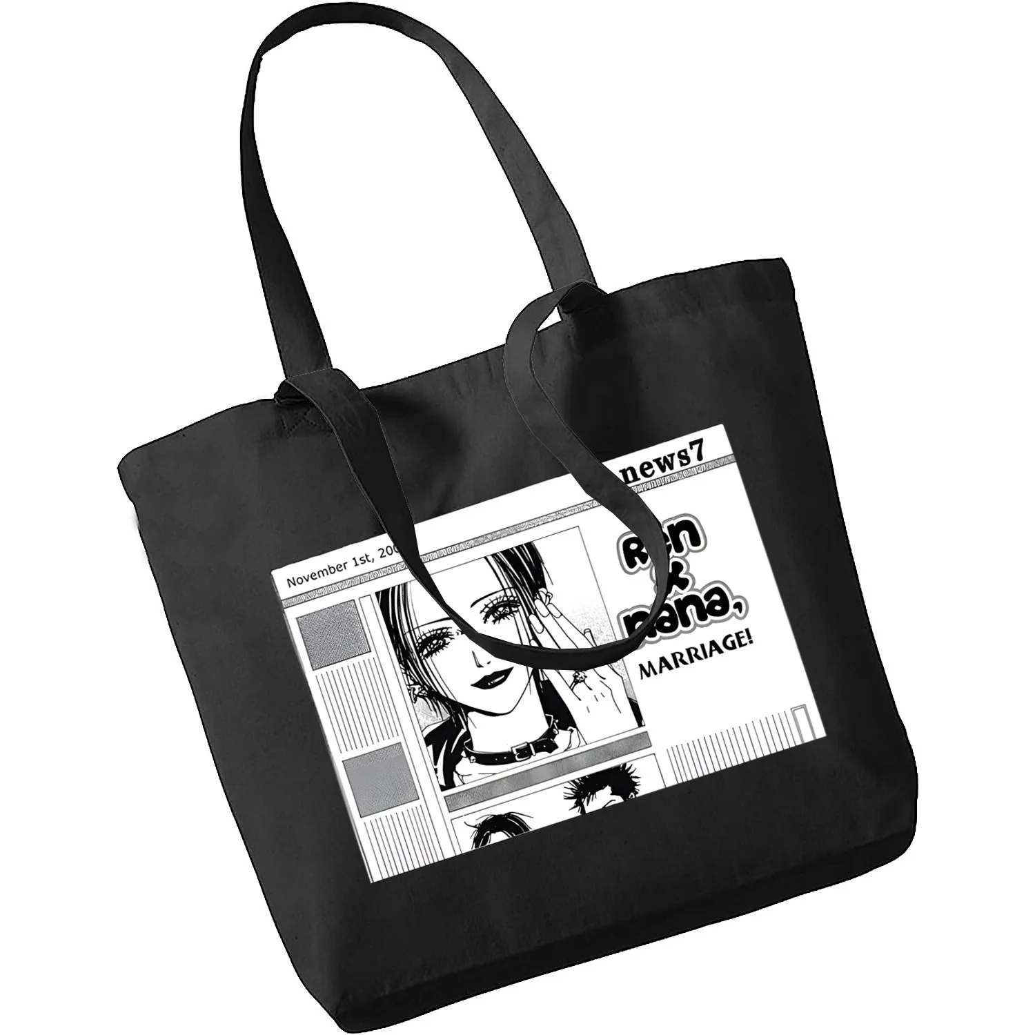

Nana Anime Black Stones NANA Osaki Vintage Tote Bag Women Handbags Canvas Tote ShoppingBags