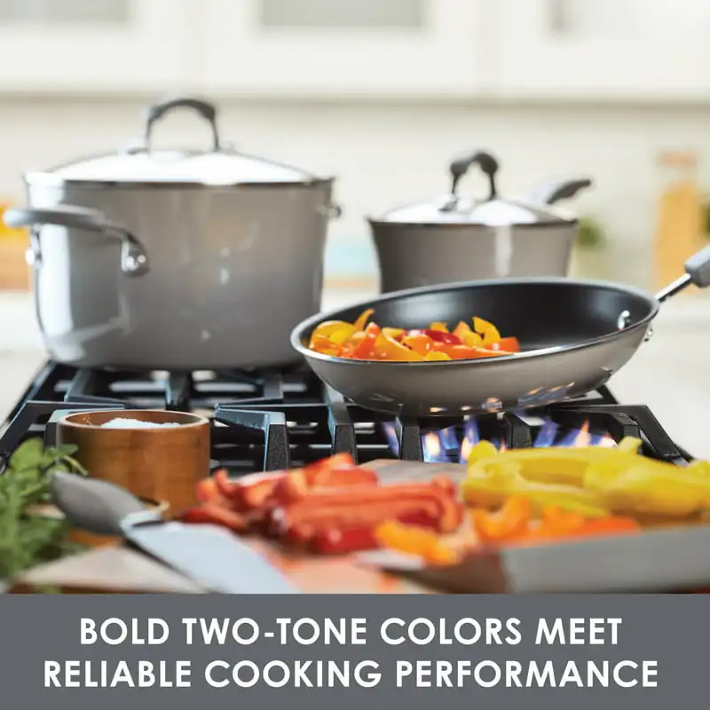 

Classic Brights Hard Enamel Nonstick Stockpot, Sea Salt Grey