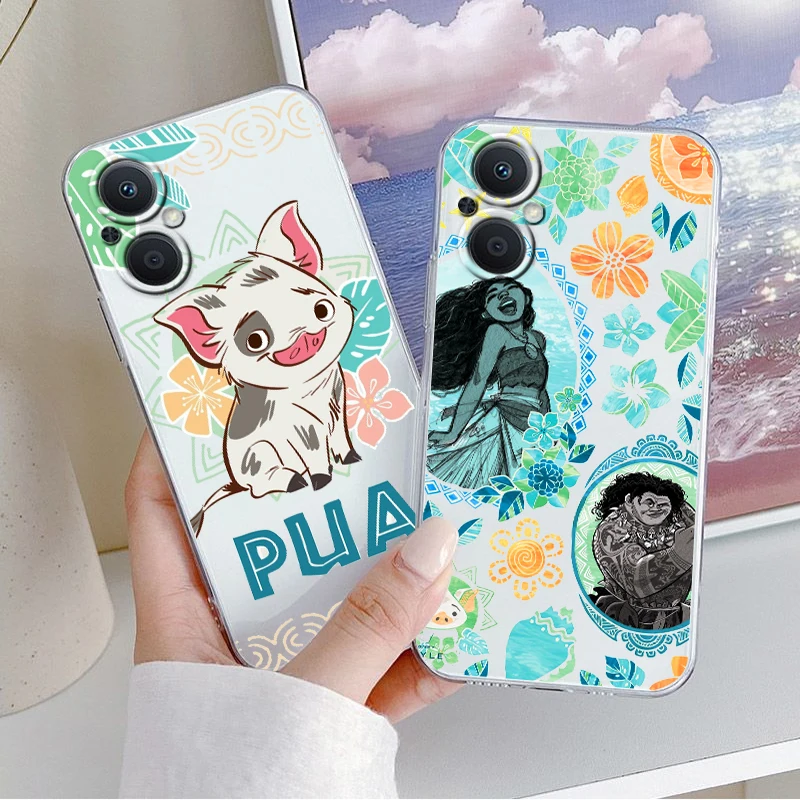 

Disney Movie Moana and cute pig Phone Case For OPPO A5 A9 A53 Reno 7 6 5 4 2 Find X3 X2 Z Lite Neo Pro Plus SE transparent
