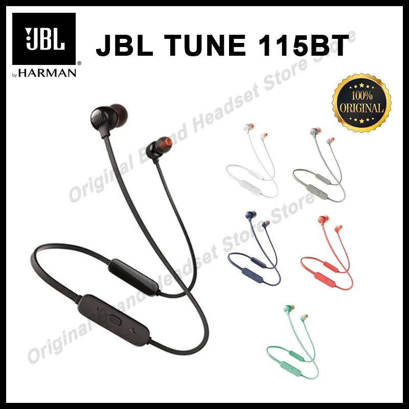 

Original JBL Tune 115BT Wireless Bluetooth In-Ear Headphones Earphones Sports Bass Sound Speed Charging Headset Magnetic Earbuds