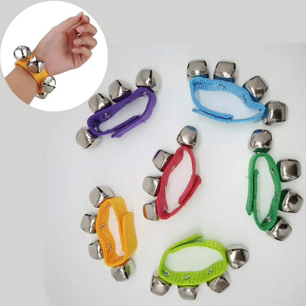 

1 Pairs Wrist Bells Kids Jingles Shake Rattles Toy Percussion Educational Toys Orff Bell Ring Handbells Props Ankle
