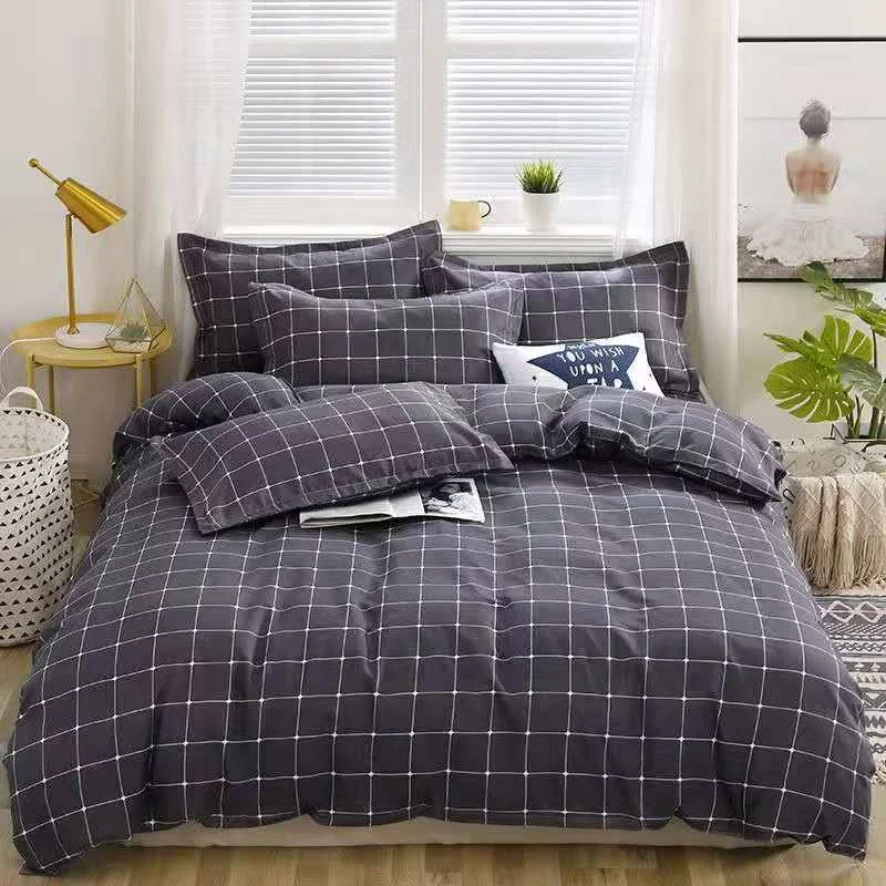 

Bedding Set Brushed Four-piece Set Cover Bed Sheet Quilt Cover Bedsheets Set with Pillows Case Student Dormitory Bed Sheet Quilt