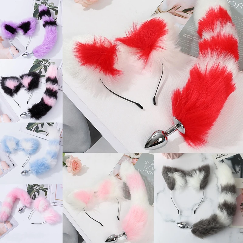 БДСМ-игра для взрослых мягкий хвост с животными металлическая Анальная пробка