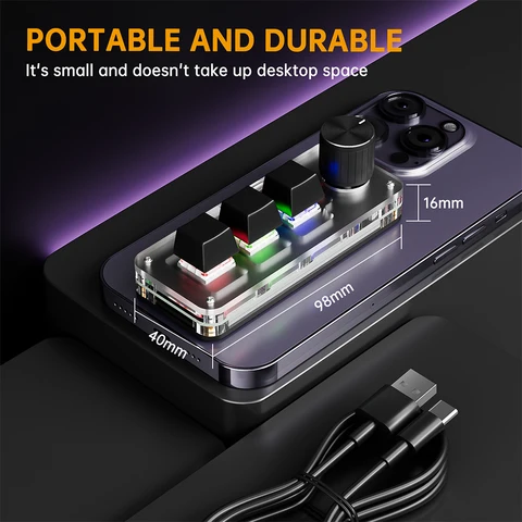 Мини-механическая Bluetooth-клавиатура 3 клавиши