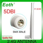 EOTH 2,4g антенна 5dbi sma male wlan Wi-Fi 2,4 ГГц антенна pbx iot модуль маршрутизатор tp link сигнальный приемник антенна с высоким коэффициентом усиления