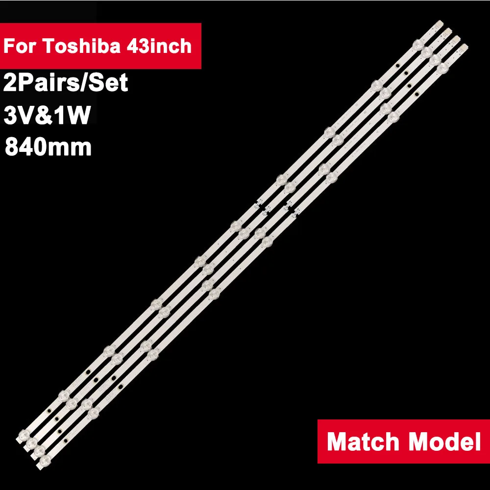 2 пары/комплект, светодиодные ленты для подсветки Toshiba