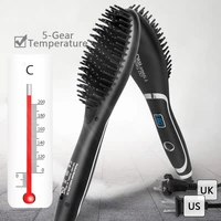 hot sale professional electric hair straightener comb ionic beard straightener hair massager brush